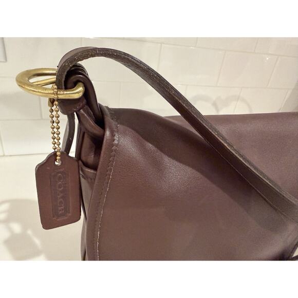 Vintage '95 COACH Brown Leather FLETCHER Shoulder Bag Messenger Crossbody 4150 - Picture 7 of 16